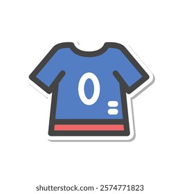 Sticker-style sports-related single item icon uniform
