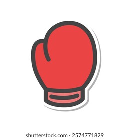 Sticker-style sports-related single item icon boxing gloves