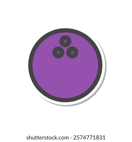 Sticker-style sports-related single item icon bowling ball