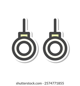 Sticker-style sports-related single item icon: hanging ring
