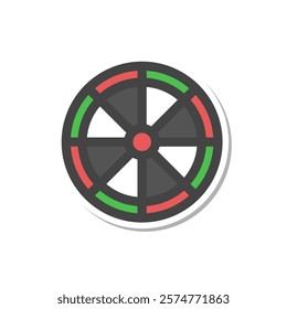 Sticker-style sports-related single item icon darts-like