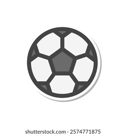 Sticker-style sports-related single item icon soccer ball