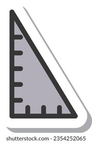 Sticker-style stationery single item icon triangle ruler