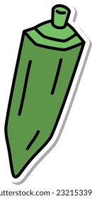 Icono de elemento único vegetal de estilo pegatina