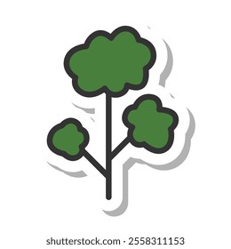 Sticker-style vegetable single item icon parsley