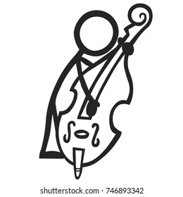 stickfigure jazz musician double bass