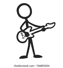 stickfigure jazz musician guitar