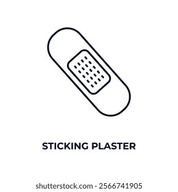 sticking plaster outline icon. Linear vector from medical concept. Thin line sticking plaster icon isolated on white background