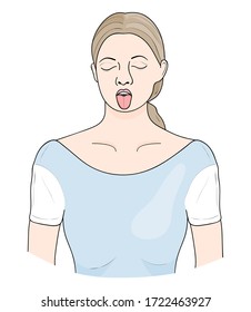 Sticking Tongue Out. Vector Illustration