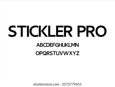 Stickler Pro font for logo and headline. Isolated vector typeset