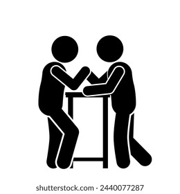 stickman arm wrestling vector illustration