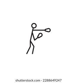 stickman boxer icon design template