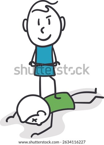 Stickman Bully. A confrontational scene between two man figures.