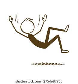 Stickman character falling backwards