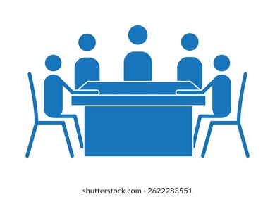 stickman at conference, man icon, office meeting, stick figure people icon . 