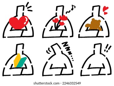 Stickman Emotion Icon Set. Hand-drawn vector data.