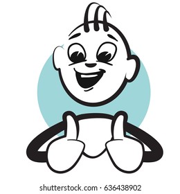 Stickman Emotion Thumbs up, Man laughing with nice emotional face