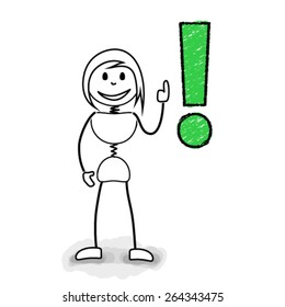 Stickman with exclamation mark. Concept image for creative business ideas
