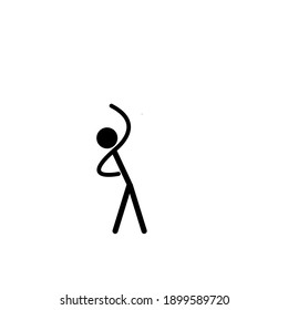 stickman exercising in flat, isolated, trendy style. Stickman backgrounds for your website design logo, app, UI. Vector icon illustration, EPS10.