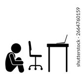 Stickman exhausted from overwork vector