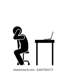 Stickman exausto do vetor de sobrecarga