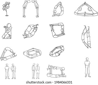 stickman gesture vector art illustration