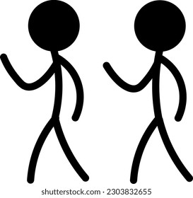 stickman hello waving, icon man