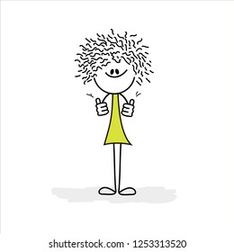 Stickman with his thumb pointing up