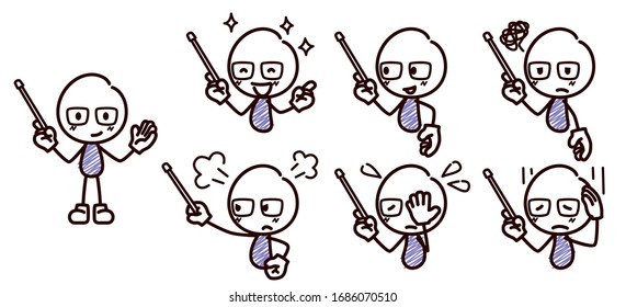 Stickman illustration / explaining man