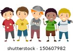 Stickman Illustration Featuring a Group of Young Male Bullies