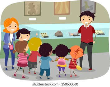 Stickman Illustration Featuring Kids On A Trip To The Museum