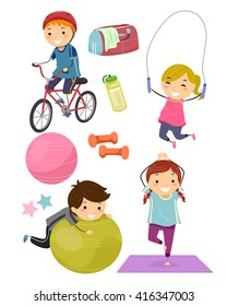 Cartoon Kids Gym Images, Stock Photos & Vectors | Shutterstock