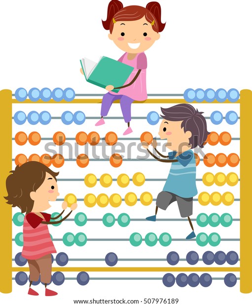 Stickman Illustration Preschool Kids Using Giant Stock Vector (Royalty ...