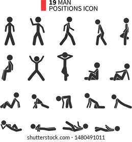 StickMan positions icon pack. Icon pack. Icon set