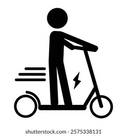 Stickman Riding Electric Scooter Icon