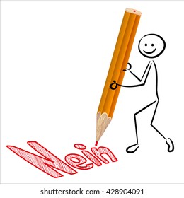 Stickman says no in german language
