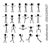  stickman set, pictogram, stick figure, flat character