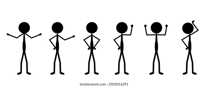 stickman set, pictogram, stick figure, flat character