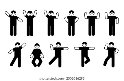 stickman set, pictogram, stick figure, flat character