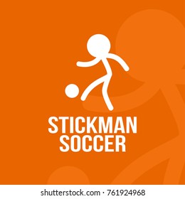 stickman soccer world cup footbal figure vector illustration