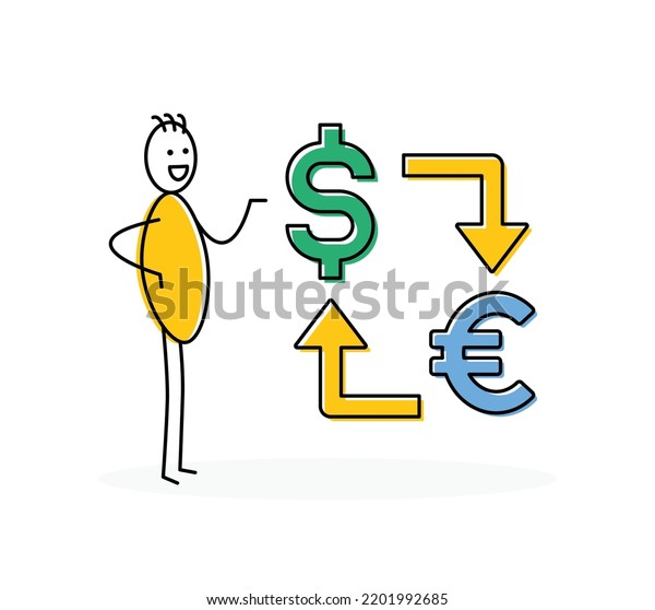 Stickman Stick Figure Making Exchange Convert Stock Vector (Royalty ...