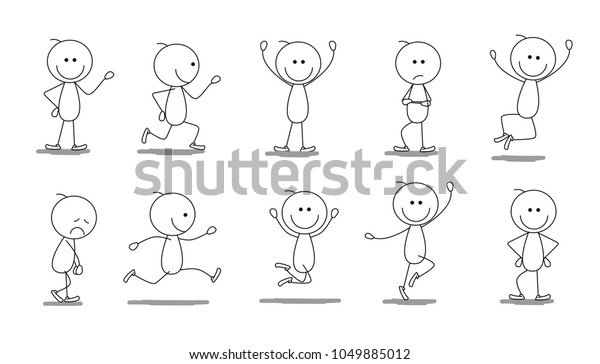 Stickman Stick Figure Sketch Cartoon Stock Vector (Royalty Free) 1049885012