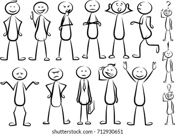 stickman - stick figures various positions