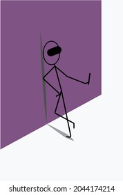 stickman taking selfie in sunlight