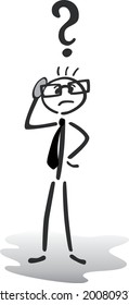 stickman that thinks - vector illustration