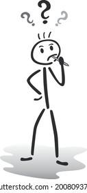 stickman that thinks - vector illustration