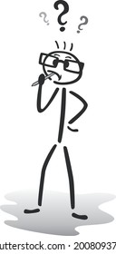 stickman que piensa - ilustración vectorial