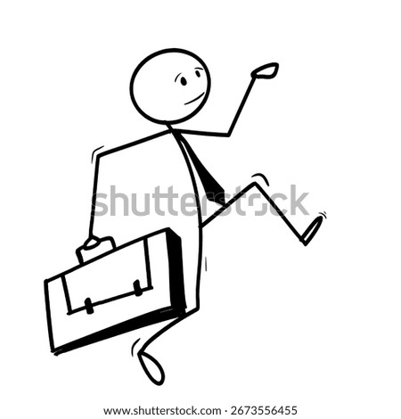 Stickman vector illustration going to work.