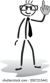 stickman vector illustration showing a hint, comment, result or an answer