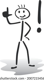 stickman vector illustration showing a hint, comment, result or an answer